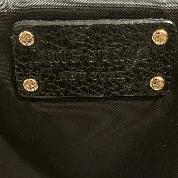 Kate Spade Black Nylon Satchel Shoulder Bag Leather Trim - Picture 16 of 16